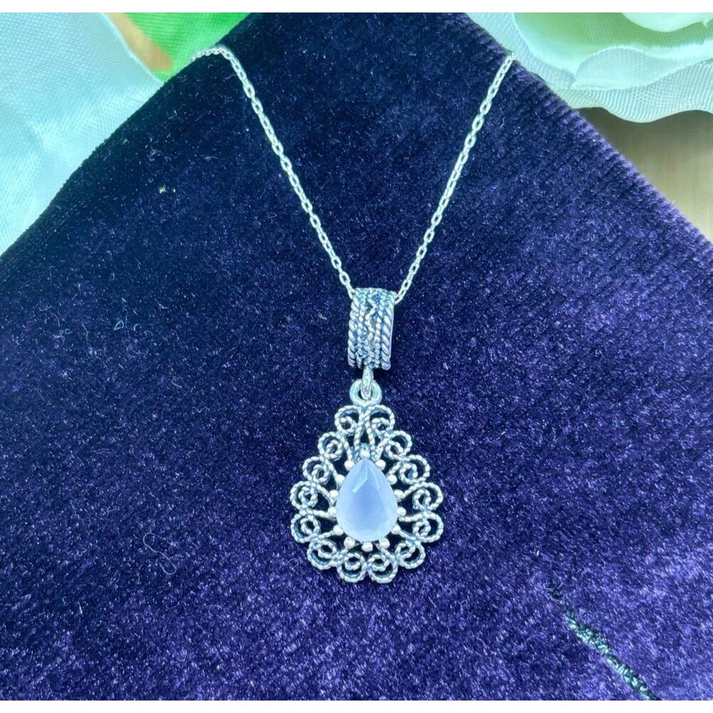 925 Sterling Silver Turkish Filigree Necklace for Women, NEW,HandmadeGift - Picture 3 of 7